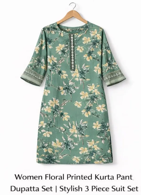 Women_Floral_Printed_Kurta_Pant_Dupatta_Set_Stylish_Ethnic_3_Piece_Set_Daily_Festive_Wear