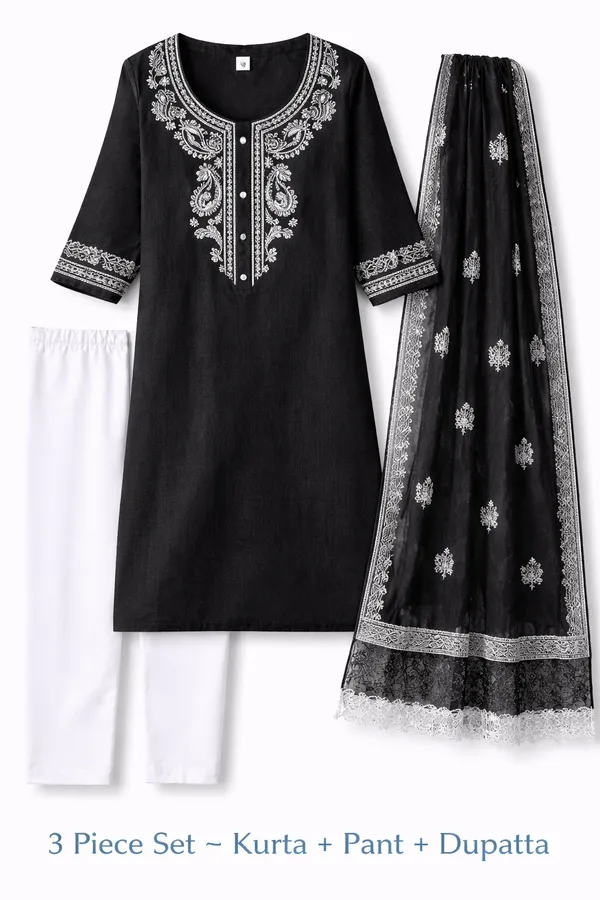 Women_Embroidered_Kurta_Set_Stylish_Cotton_Kurti_For_Women_Casual_Festive_Wear_Kurta_Multiple_Colours_Black