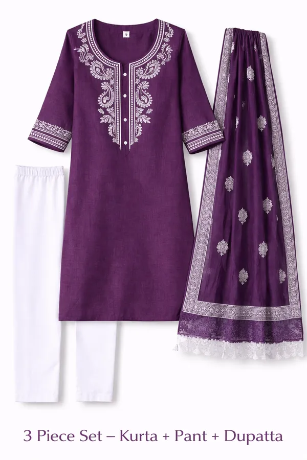 Women_Embroidered_Kurta_Set_Stylish_Cotton_Kurti_For_Women_Casual_Festive_Wear_Kurta_Multiple_Colours_Purple
