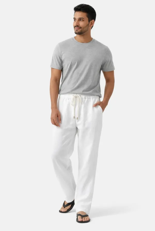 Men_Pure_Linen_Pyjama_Premium_White_Linen_Lounge_Pants_For_Men_Comfortable_Summer_Wear_Drawstring_Pajama_White