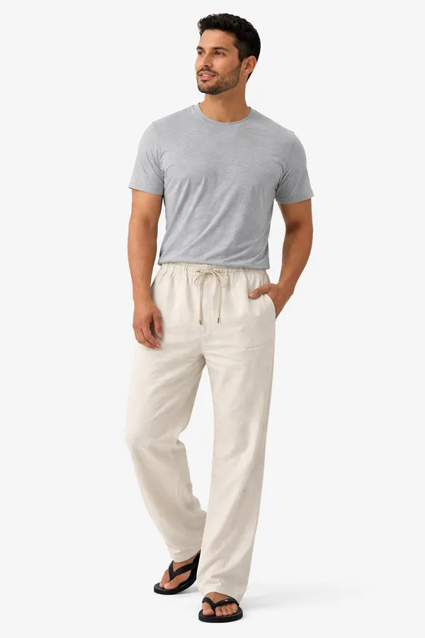 Men_Pure_Linen_Pyjama_Premium_White_Linen_Lounge_Pants_For_Men_Comfortable_Summer_Wear_Drawstring_Pajama_Cream