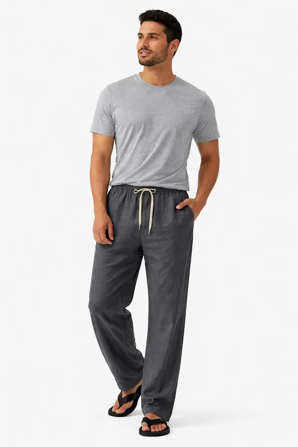 Men_Pure_Linen_Pyjama_Premium_White_Linen_Lounge_Pants_For_Men_Comfortable_Summer_Wear_Drawstring_Pajama_Dark_Grey