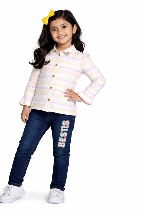Girls_Pastel_Striped_Collared_Top_With_Denim_Jeans_Set_Stylish_Kids_Casual_Outfit_2_Piece_Set