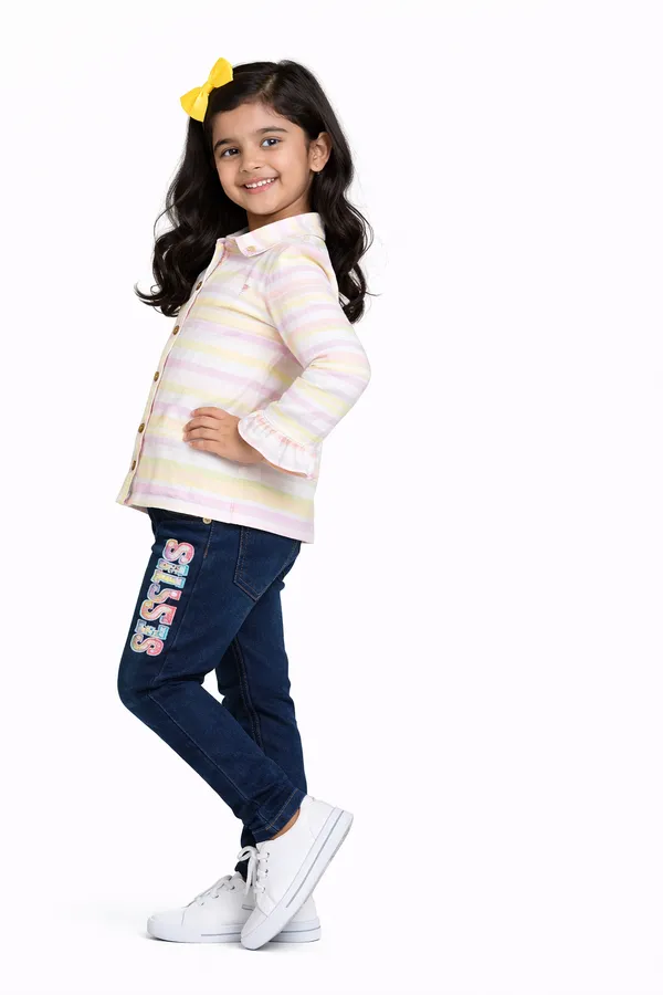 Girls_Pastel_Striped_Collared_Top_With_Denim_Jeans_Set_Stylish_Kids_Casual_Outfit_2_Piece_Set
