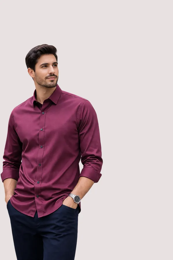 Premium_Japanese_Satin_Partywear_Shirt_For_Men_Ultra_Smooth_Shiny_Finish_Stylish_Solid_Shirt_Burgundy