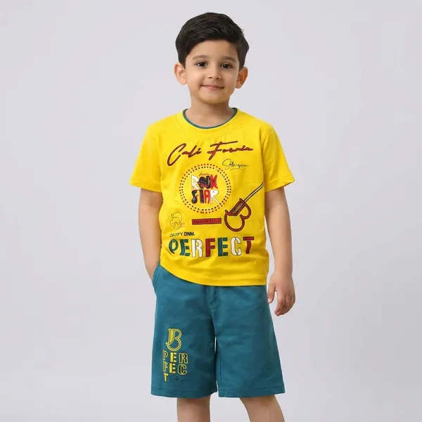 Urban_Fit_Kids_Cotton_T_Shirt_Shorts_Combo_Set_Soft_Comfortable_Summer_Wear_Yellow