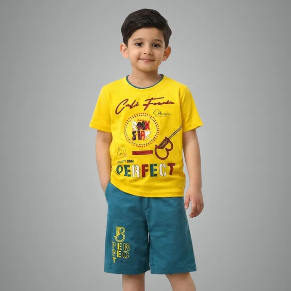Urban_Fit_Kids_Cotton_T_Shirt_Shorts_Combo_Set_Soft_Comfortable_Summer_Wear_Yellow