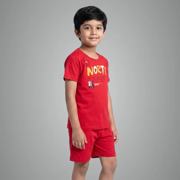 Urban_Fit_Kids_Cotton_T_Shirt_Shorts_Combo_Set_Soft_Comfortable_Summer_Wear_Red