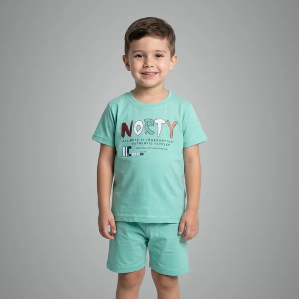 Urban_Fit_Kids_Cotton_T_Shirt_Shorts_Combo_Set_Soft_Comfortable_Summer_Wear_Green