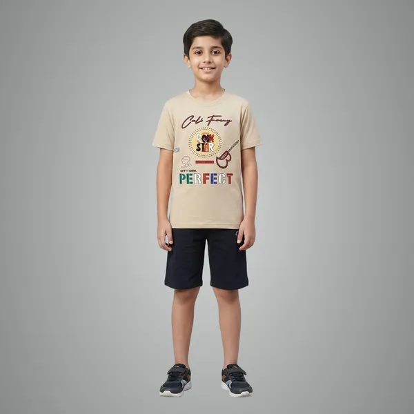 Urban_Fit_Kids_Cotton_T_Shirt_Shorts_Combo_Set_Soft_Comfortable_Summer_Wear_Beige