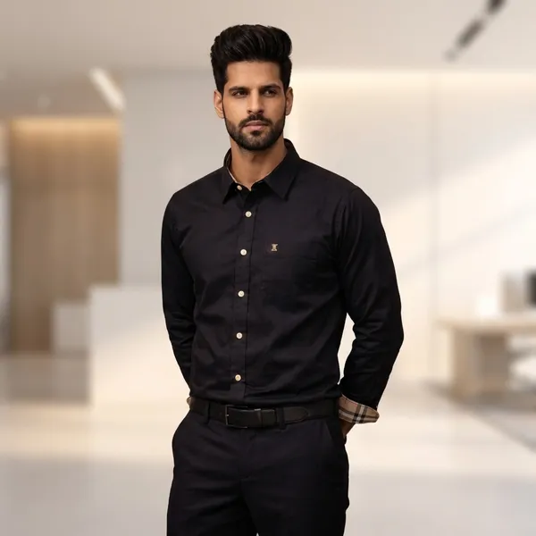 Urban_Fit_Premium_Formal_Shirt_For_Men_Cotton_Blend_Stylish_Office_Party_Wear_Black