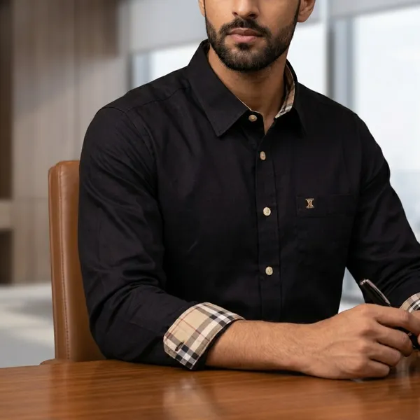 Urban_Fit_Premium_Formal_Shirt_For_Men_Cotton_Blend_Stylish_Office_Party_Wear_Black