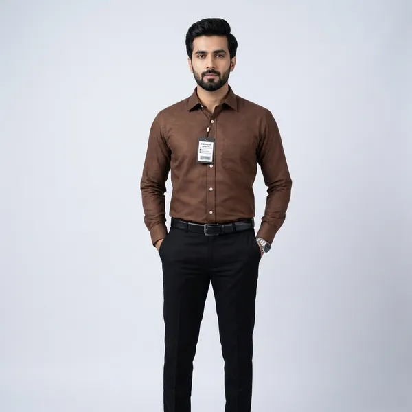Men_Premium_Cotton_Shirt_Slim_Fit_Formal_Shirt_Office_Casual_Wear_Brown