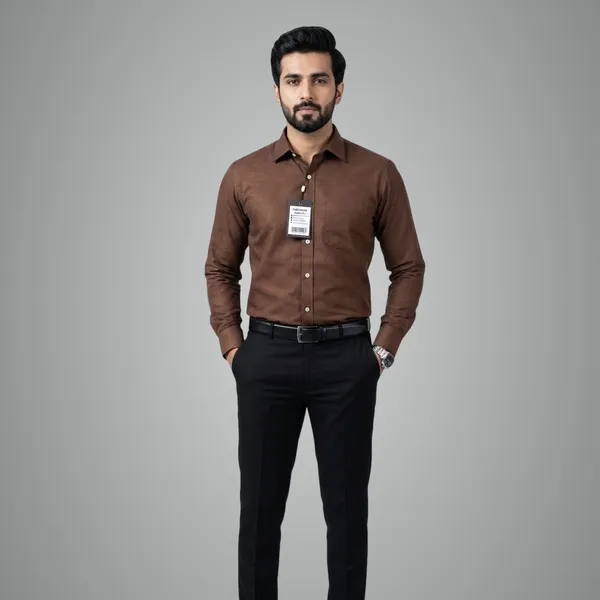 Men_Premium_Cotton_Shirt_Slim_Fit_Formal_Shirt_Office_Casual_Wear_Brown