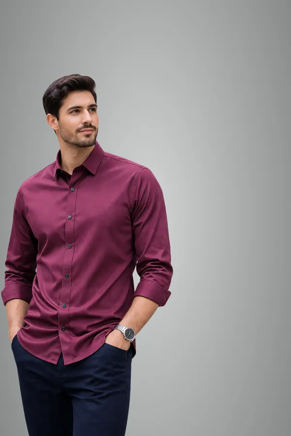 Premium_Japanese_Satin_Partywear_Shirt_For_Men_Ultra_Smooth_Shiny_Finish_Stylish_Solid_Shirt_Burgundy