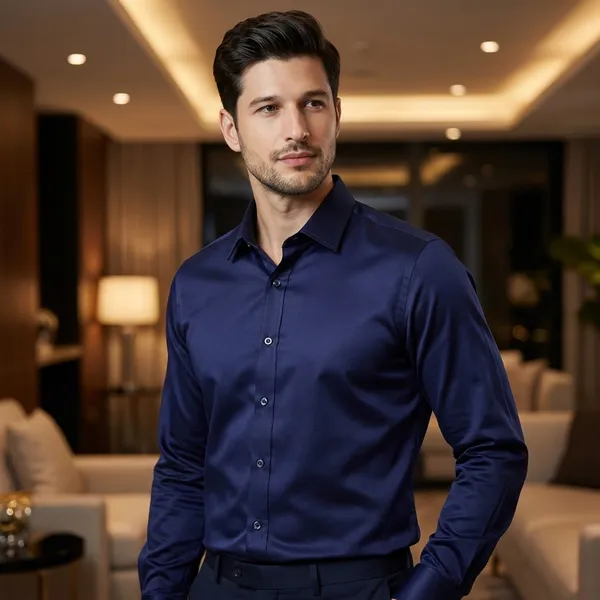 Premium_Japanese_Satin_Partywear_Shirt_For_Men_Ultra_Smooth_Shiny_Finish_Stylish_Solid_Shirt_Navy