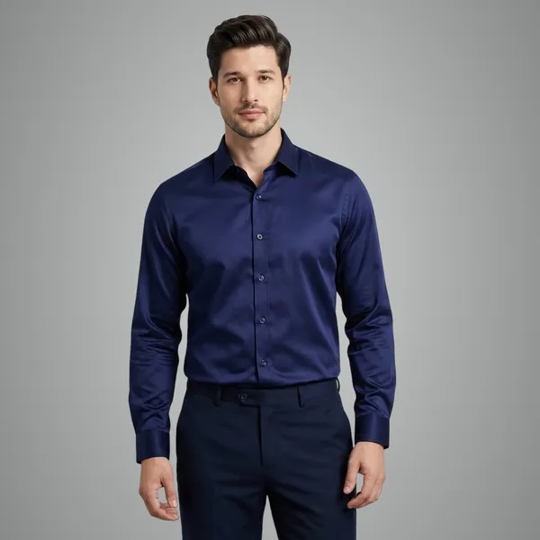 Premium_Japanese_Satin_Partywear_Shirt_For_Men_Ultra_Smooth_Shiny_Finish_Stylish_Solid_Shirt_Navy