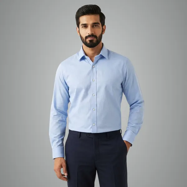 Men_Premium_Cotton_Loose_Fit_Shirt_Solid_Blue_Casual_Shirt_For_Men_Comfortable_Daily_Wear_Shirt_Sky_Blue