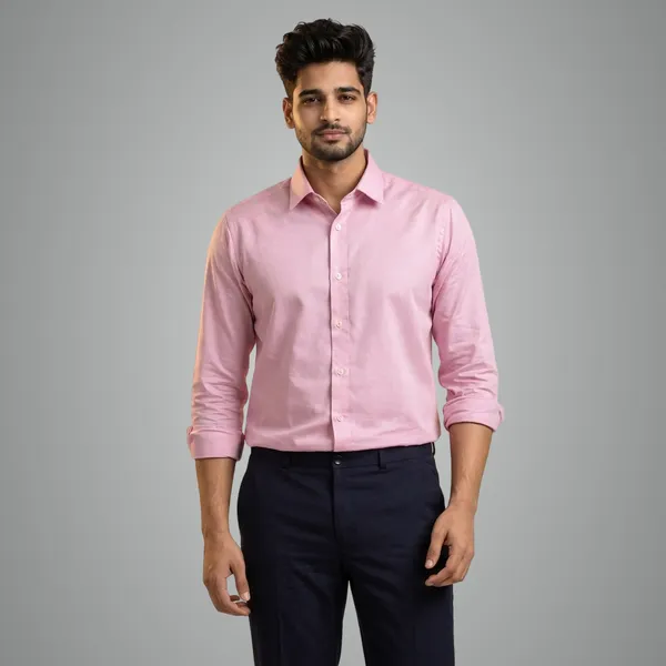 Men_Premium_Cotton_Loose_Fit_Shirt_Solid_Blue_Casual_Shirt_For_Men_Comfortable_Daily_Wear_Shirt_Pink