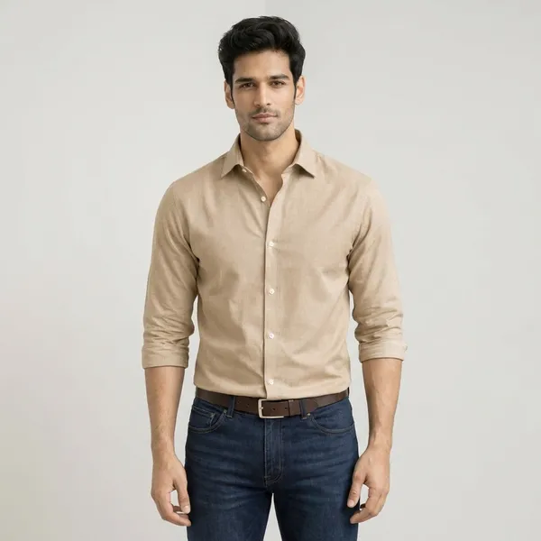Men_Premium_Beige_Casual_Shirt_Soft_Breathable_Fabric_Slim_Fit_Stylish_Shirt_Urban_Fit_Size_36_44_Beige