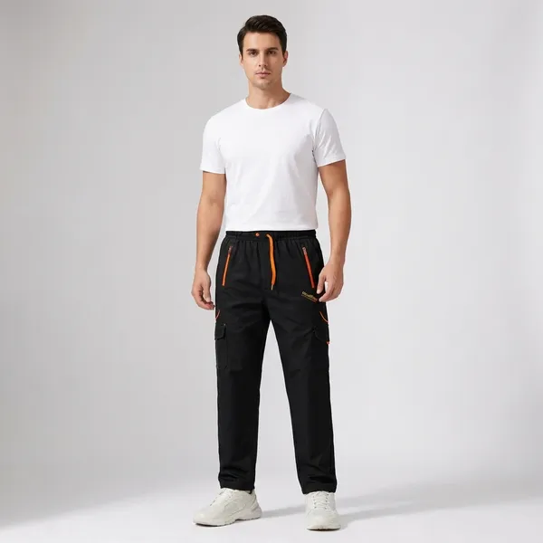Men_Navy_Blue_Cargo_Track_Pants_4_Way_Lycra_Stretch_Gym_Casual_Wear_Multiple_Pocket_Lower_Black
