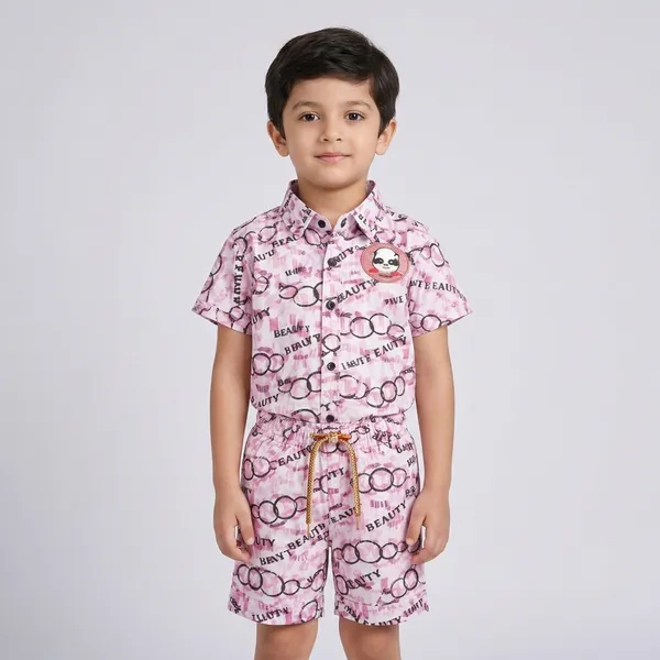 Kids_Stylish_Printed_Shirt_Shorts_Co_Ord_Set_Premium_Cotton_Casual_Wear_For_Boys_Summer_Outfit_2_6_Years_Pink_White