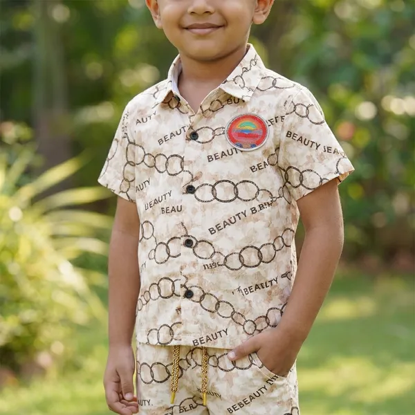 Kids_Stylish_Printed_Shirt_Shorts_Co_Ord_Set_Premium_Cotton_Casual_Wear_For_Boys_Summer_Outfit_2_6_Years_Beige