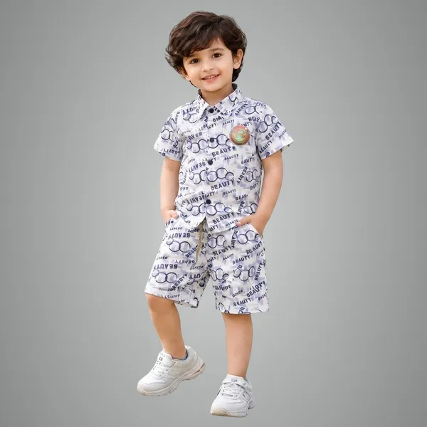 Kids_Stylish_Printed_Shirt_Shorts_Co_Ord_Set_Premium_Cotton_Casual_Wear_For_Boys_Summer_Outfit_2_6_Years_White_Blue
