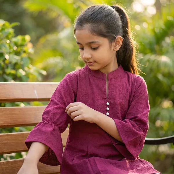 Kids_Girls_Stylish_Kurti_Top_Xl_Size_Only_Cotton_Blend_Casual_Wear_Top_For_Girls_Maroon