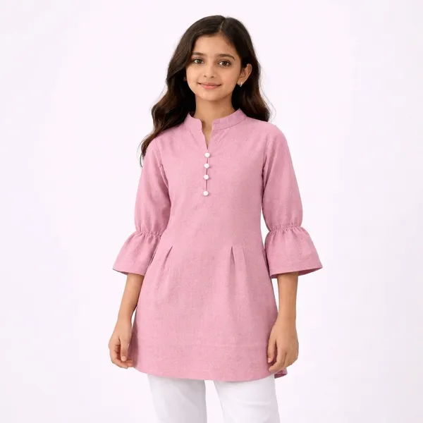 Kids_Girls_Stylish_Kurti_Top_Xl_Size_Only_Cotton_Blend_Casual_Wear_Top_For_Girls_Light_Pink