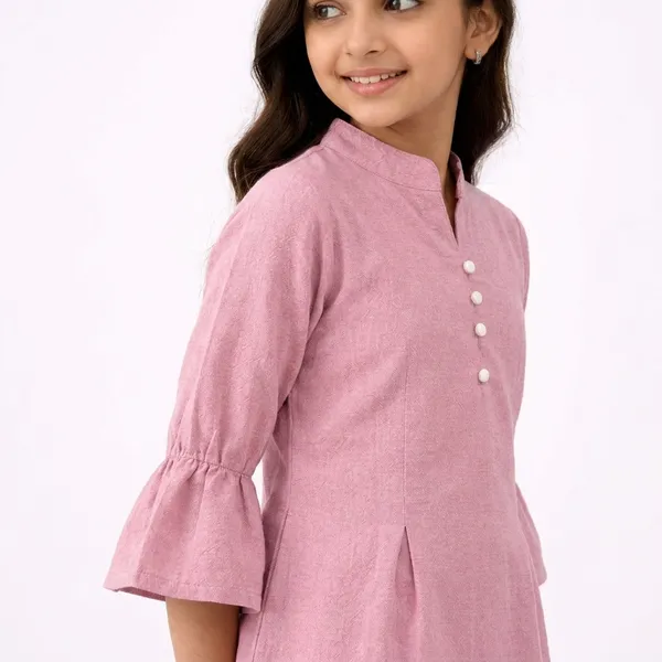 Kids_Girls_Stylish_Kurti_Top_Xl_Size_Only_Cotton_Blend_Casual_Wear_Top_For_Girls_Light_Pink