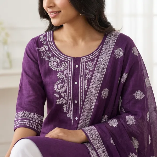 Women_Embroidered_Kurta_Set_Stylish_Cotton_Kurti_For_Women_Casual_Festive_Wear_Kurta_Multiple_Colours_Purple