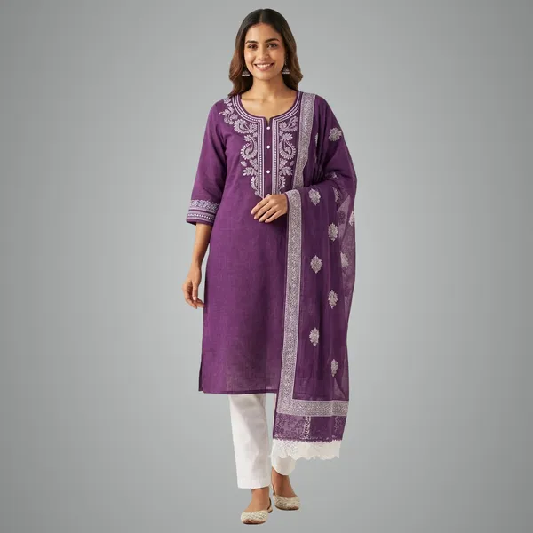 Women_Embroidered_Kurta_Set_Stylish_Cotton_Kurti_For_Women_Casual_Festive_Wear_Kurta_Multiple_Colours_Purple