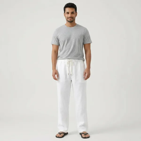 Men_Pure_Linen_Pyjama_Premium_White_Linen_Lounge_Pants_For_Men_Comfortable_Summer_Wear_Drawstring_Pajama_White