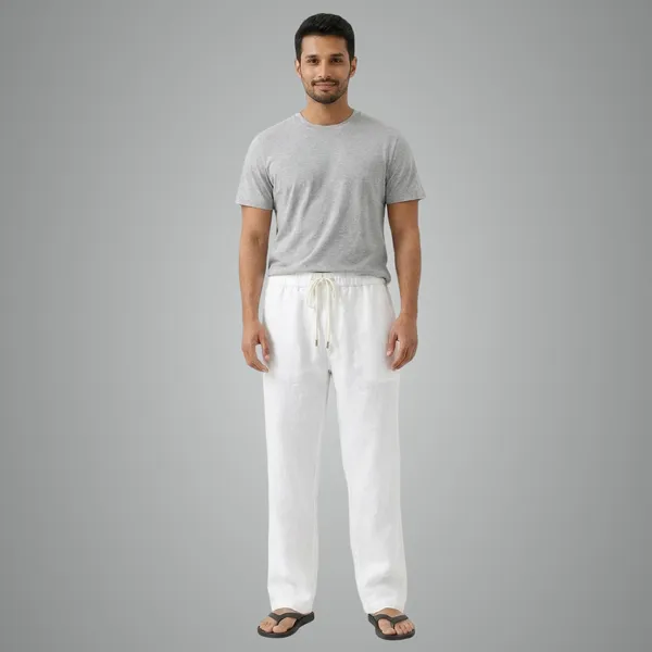 Men_Pure_Linen_Pyjama_Premium_White_Linen_Lounge_Pants_For_Men_Comfortable_Summer_Wear_Drawstring_Pajama_White