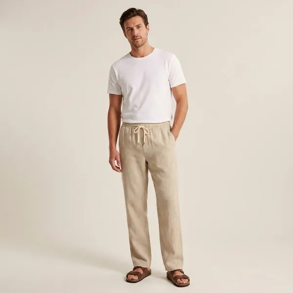 Men_Pure_Linen_Pyjama_Premium_White_Linen_Lounge_Pants_For_Men_Comfortable_Summer_Wear_Drawstring_Pajama_Beige