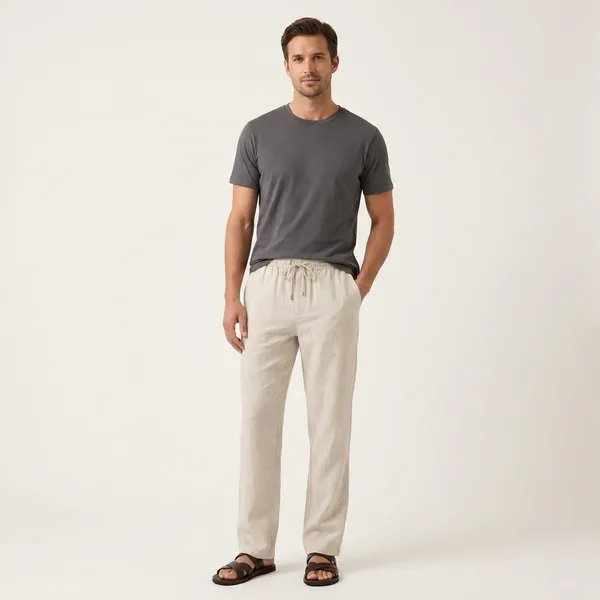 Men_Pure_Linen_Pyjama_Premium_White_Linen_Lounge_Pants_For_Men_Comfortable_Summer_Wear_Drawstring_Pajama_Cream