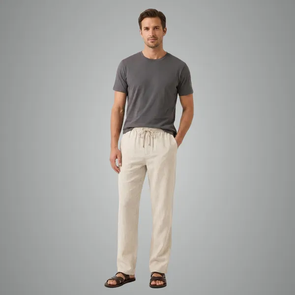 Men_Pure_Linen_Pyjama_Premium_White_Linen_Lounge_Pants_For_Men_Comfortable_Summer_Wear_Drawstring_Pajama_Cream