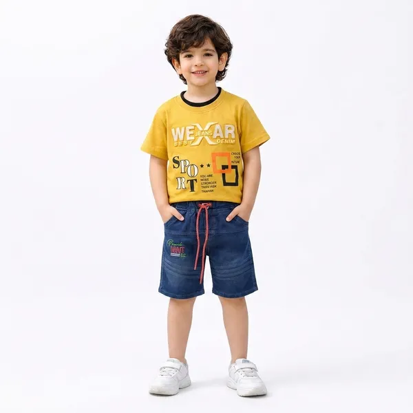 Kids_Printed_Cotton_T_Shirt_Stylish_Boys_Casual_Wear_Trendy_T_Shirt_6_Colours_Available_Yellow