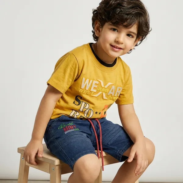 Kids_Printed_Cotton_T_Shirt_Stylish_Boys_Casual_Wear_Trendy_T_Shirt_6_Colours_Available_Yellow