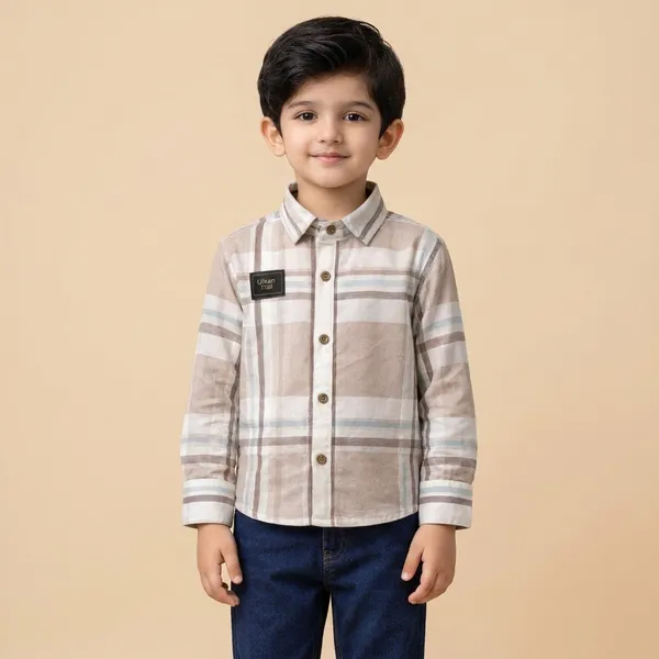 Kids_Stylish_Striped_Shirt_Denim_Pant_Set_Boys_Combo_Outfit_Size_20_40_Brown