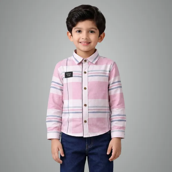 Kids_Stylish_Striped_Shirt_Denim_Pant_Set_Boys_Combo_Outfit_Size_20_40_Pink