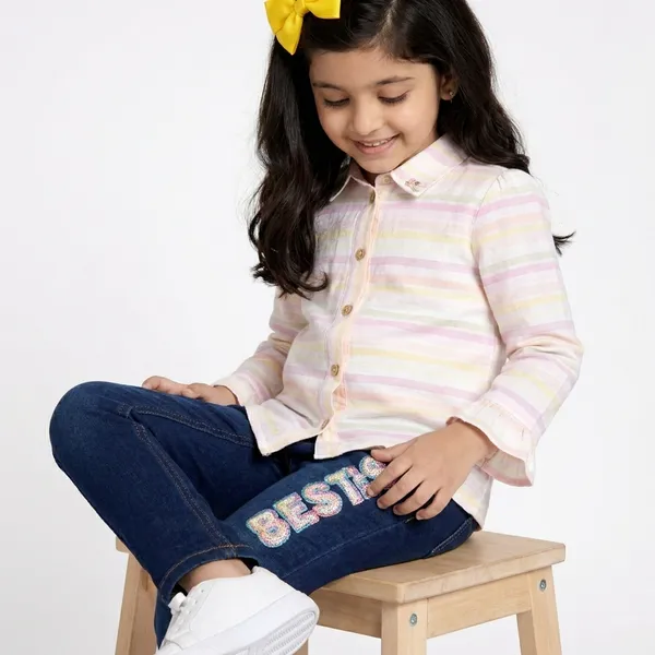 Girls_Pastel_Striped_Collared_Top_With_Denim_Jeans_Set_Stylish_Kids_Casual_Outfit_2_Piece_Set