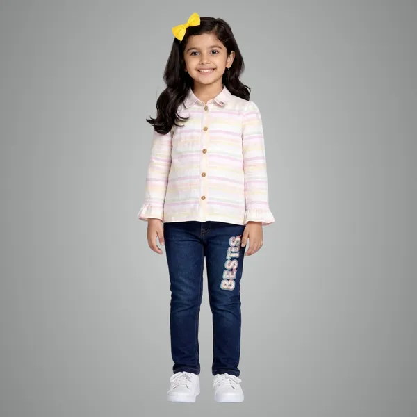 Girls_Pastel_Striped_Collared_Top_With_Denim_Jeans_Set_Stylish_Kids_Casual_Outfit_2_Piece_Set