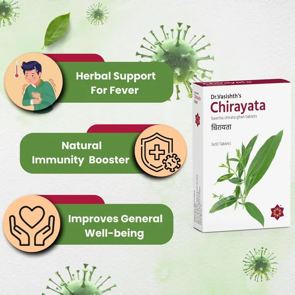 Dr_Vasishth_S_Chirayata_Tablets_Herbal_Support_For_Fever_Natural_Immunity_Booster_Improves_General_Well_Being_100_Ayurvedic_30_Tablets