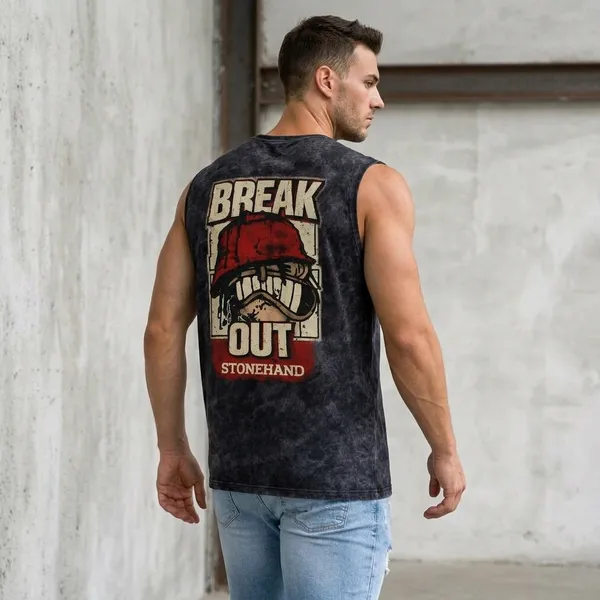 Green_Acid_Wash_Oversized_Break_Out_Print_Tank_Top_For_Unisex