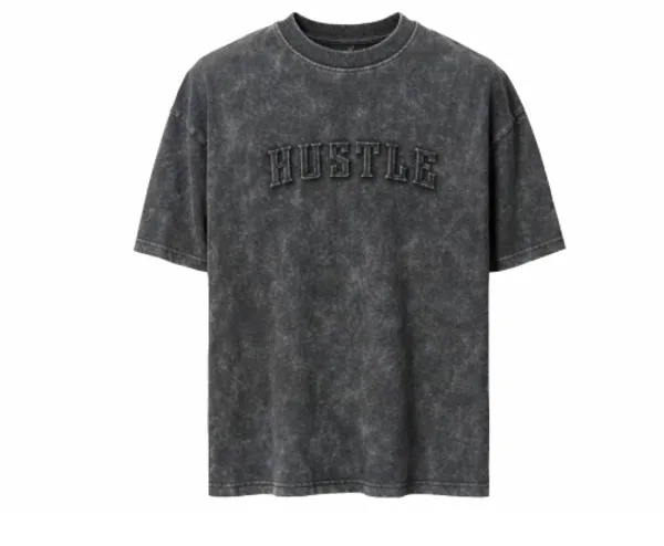 Black_Cotton_Blend_Relaxed_Fit_Graphic_Print_Emboss_Down_Shoulder_T-Shirt_For_Men