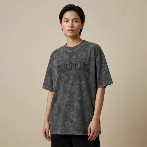 Black_Cotton_Blend_Relaxed_Fit_Graphic_Print_Emboss_Down_Shoulder_T-Shirt_For_Men