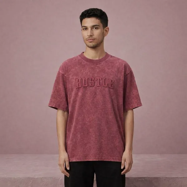 Pink_Cotton_Cotton_Blend_Relaxed_Fit_Graphic_Print_Emboss_Down_Shoulder_T-Shirt_For_Men