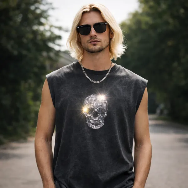 Black_Acid_Wash_Oversized_Rhinestone_Skull_Tank_Top_For_Unisex